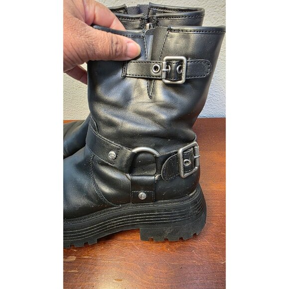 Circus/Sam Edelman Hadley Women's Black Leather Mid-Calf Motorcycle Boots Size 9 - Picture 4 of 9